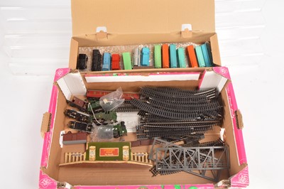 Lot 415 - Jouef H0 gauge Locomotives wagons and track along with Midget Toys USA train items (qty)