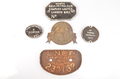 Lot 468 - Railway and other metal identity plates (5)