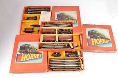 Lot 481 - Hornby No 41 and No 55 1950's Clockwork Train Sets (3)
