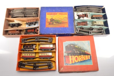 Lot 496 - Three Hornby 0 Gauge Train Sets (3)