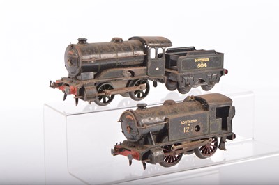 Lot 518 - Hornby 0 Gauge pair of SR black Clockwork Locomotives (2)