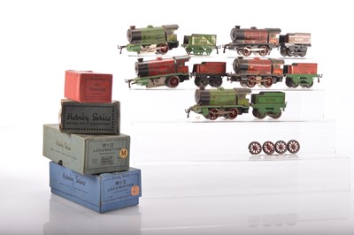 Lot 553 - Hornby 0 Gauge M1 clockwork and electric Locomotives (9)