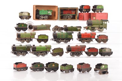 Lot 596 - Hornby 0 Gauge mixed group of clockwork Locomotives (20)
