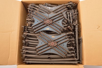 Lot 626 - Hornby 0 Gauge large group of Tinplate track (Lge Qty)