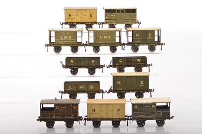 Lot 633 - Bassett Lowke Winteringham 0 Gauge group of Goods wagons (12)