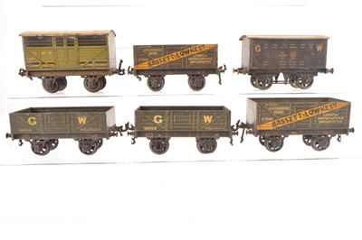 Lot 706 - Six Bassett-Lowke 0 Gauge Goods Wagons (6)