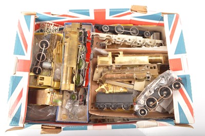 Lot 729 - Part-completed 0 gauge brass Locomotive body and chassis kits  (qty in 1 box)