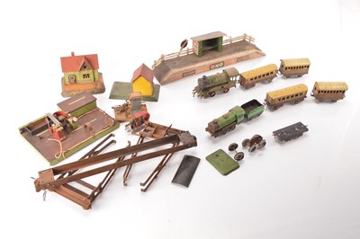 Lot 806 - Hornby / Bing Marklin and other commercial manufacturers 0 Gauge Locomotives, rolling stock and accessorises (Qty)