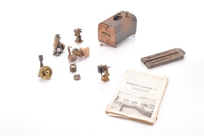 Lot 838 - A Bassett-Lowke double-barrel Boiler and assorted small Oscillating 'Marine' Engines (qty)