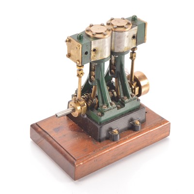Lot 841 - A neatly-made Stewart-Turner based twin-cylinder Vertical Steam Engine