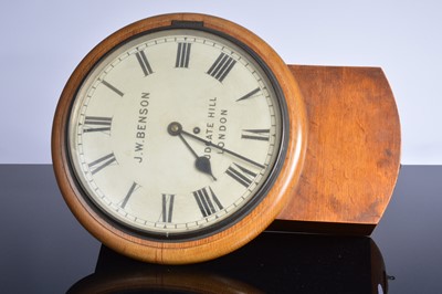 Lot 26 - A Victorian period drop dial wall clock from J.W. Benson
