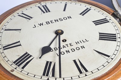 Lot 26 - A Victorian period drop dial wall clock from J.W. Benson
