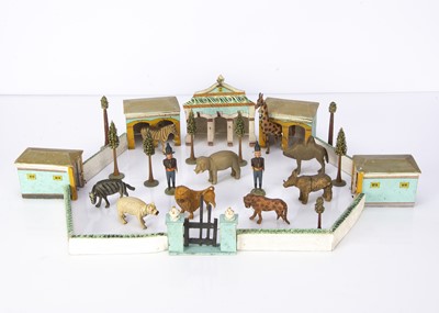 Lot 373 - A rare German mid 19th century wooden menagerie
