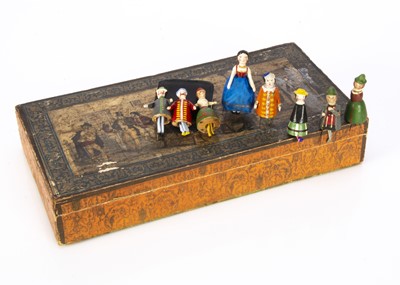 Lot 374 - Eight 19th century German dancing bristle toys