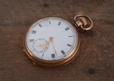 Lot 83 - A 1920s Buren 9ct gold open face pocket watch