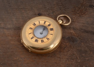 Lot 87 - A circa 1930s 18ct gold half hunter pocket watch