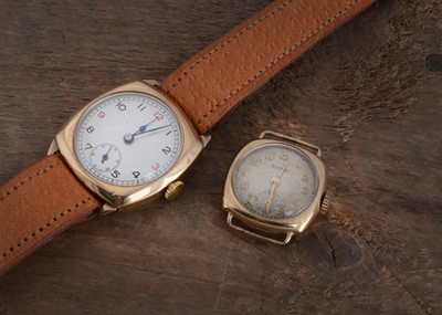 Lot 132 - Two vintage 9ct cased watches