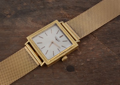 Lot 141 - A 1960s Longines manual wind 18ct gold dress wrist watch