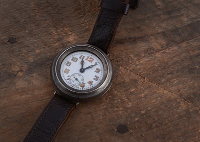 Lot 144 - An early 20th century manual wind silver wrist watch