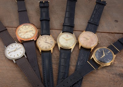 Lot 165 - Six vintage automatic wristwatches