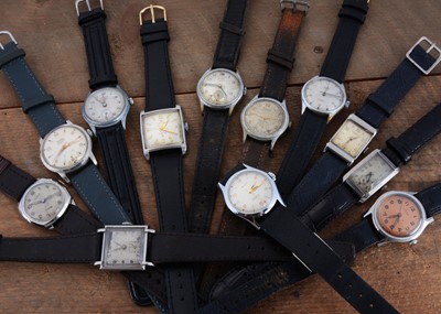 Lot 167 - Twelve vintage mid-sized manual wind wristwatches