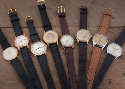 Lot 180 - Eight vintage manual wind wristwatches
