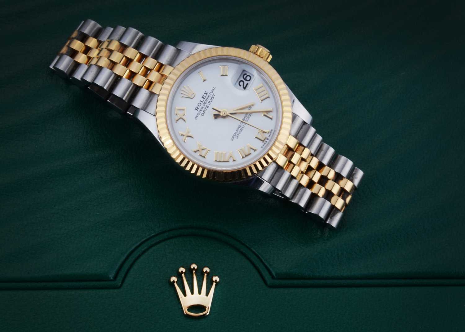 Lot 220 - A fine Rolex Oyster Perpetual Datejust bi-metal lady's wristwatch