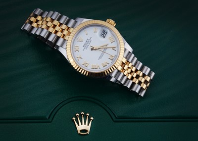 Lot 220 - A fine Rolex Oyster Perpetual Datejust bi-metal lady's wristwatch