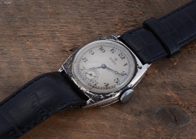 Lot 227 - A 1920s Rolex manual wind silver cased wristwatch