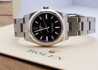 Lot 229 - A good modern Rolex Oyster Perpetual stainless steel full set wristwatch