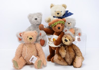 Lot 44 - Six artist/collectors teddy bears