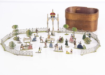 Lot 398 - A mid 19th century German ‘flats’ toy Pleasure Garden