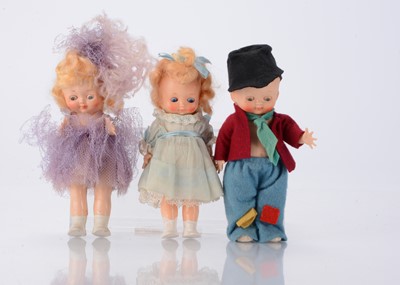Lot 122 - Three small 1960s Pedigree Delite hard plastic dolls