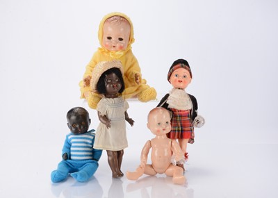 Lot 125 - Five Roddy hard plastic dolls