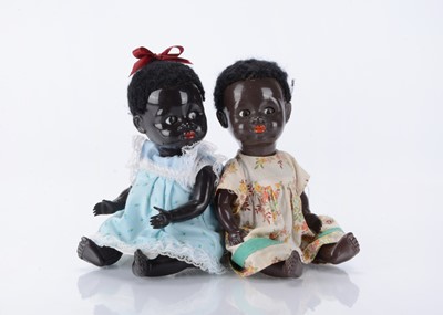 Lot 128 - Two 1950s Lines Bros/ Pedigree Delite black hard plastic baby dolls