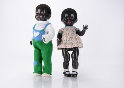Lot 129 - Two 1950s Pedigree Delite black hard plastic dolls