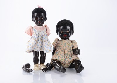 Lot 130 - Two 1950s Pedigree black hard plastic dolls