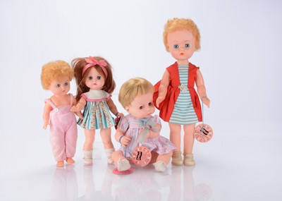 Lot 134 - Four 1950/60s Chiltern vinyl dolls