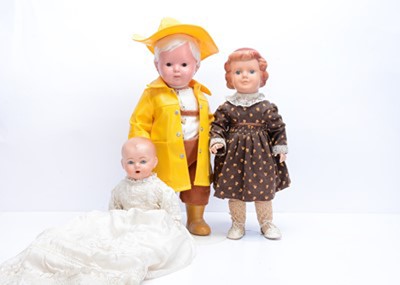 Lot 183 - Two Rheinische Gummi celluloid dolls