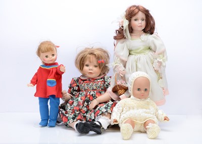Lot 187 - A Horsman vinyl and three recent dolls