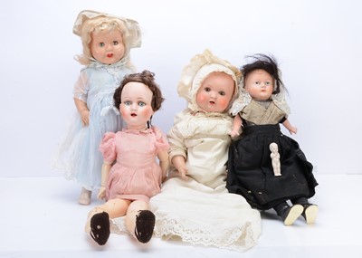 Lot 188 - Four large composition dolls
