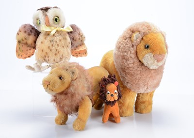 Lot 220 - Four vintage wild animal soft toys