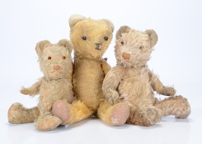 Lot 254 - Three post-war Pixie Toy teddy bears