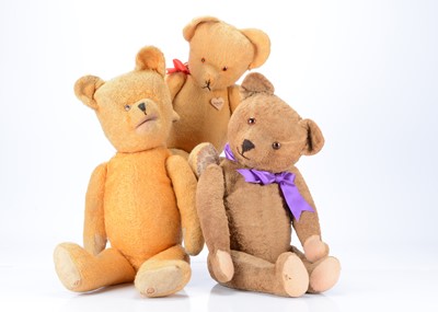 Lot 268 - Five post-war art silk teddy bears
