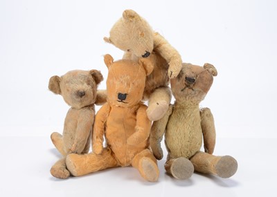 Lot 281 - Four balding teddy bears