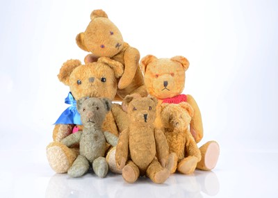 Lot 288 - Six art silk teddy bears