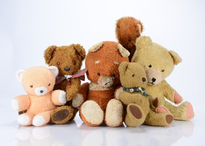 Lot 293 - Six post-war synthetic teddy bears