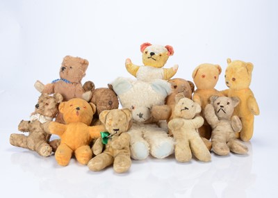 Lot 295 - Twelve post-war unjointed teddy bears