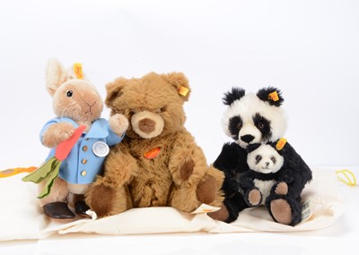 Lot 310 - Three Steiff yellow tag teddy bears/ soft toy
