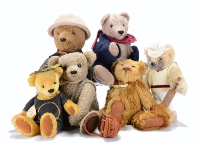 Lot 341 - Six artist /collectors teddy bears